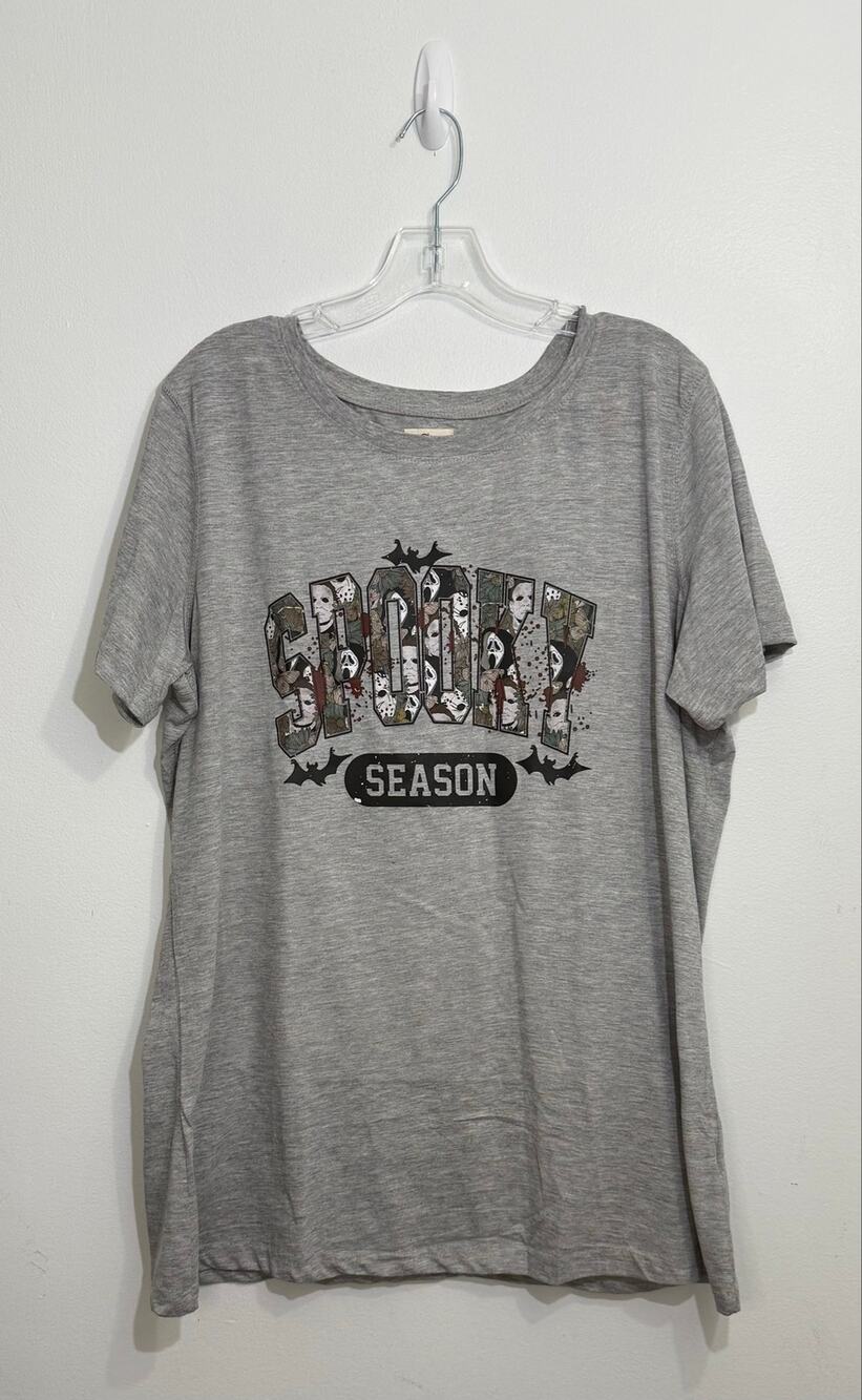 NWOT - Halloween Movie Characters - Spooky Season Graphic T-Shirt - Gray Size L